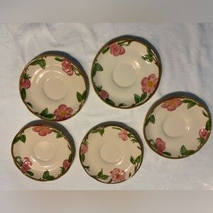 Vintage Franciscan Desert Rose set of 5 saucers